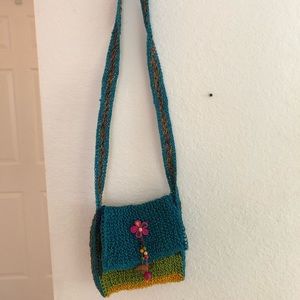 Multicolored, handmade bag.